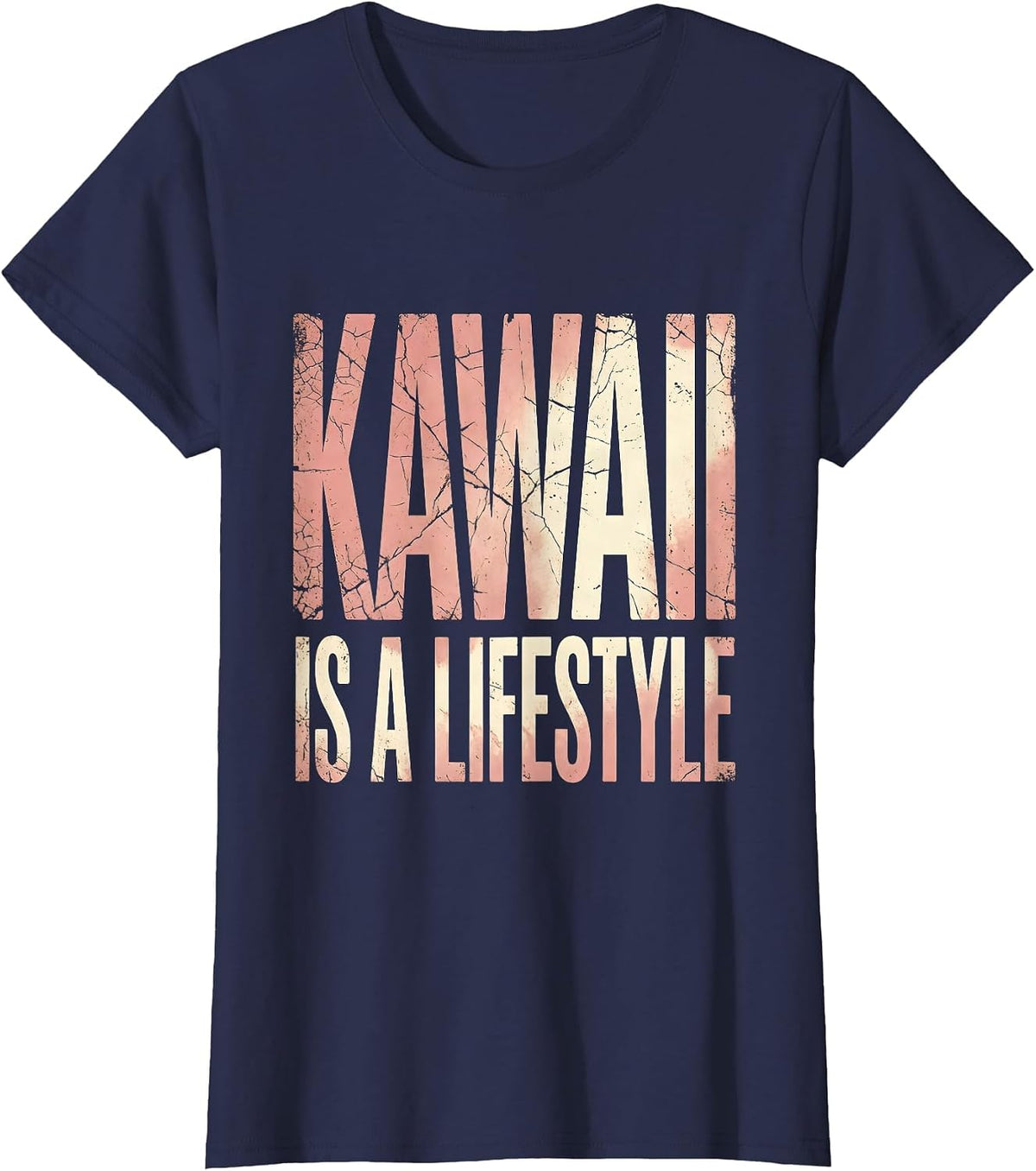 Women's Kawaii Is A Lifestyle Cute Aesthetic Design T-Shirt - Navy Blue