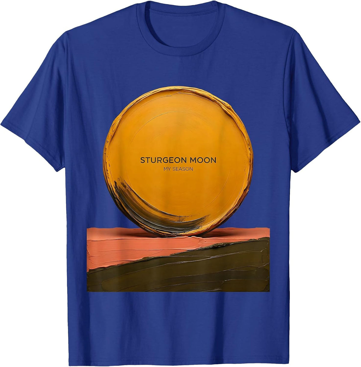 Men's Sturgeon Moon, My Season Boho Celestial Astronomy Graphic T-Shirt - Royal Blue