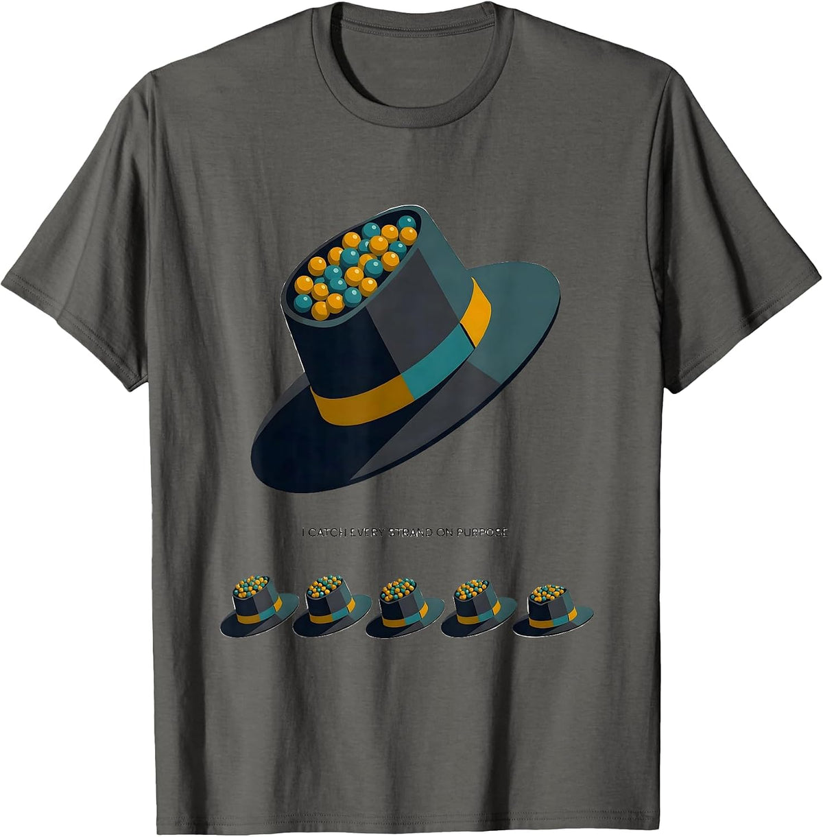 Men's I Catch Every Strand On Purpose Midcentury Modern Mardi Gras T-Shirt - Asphalt Grey