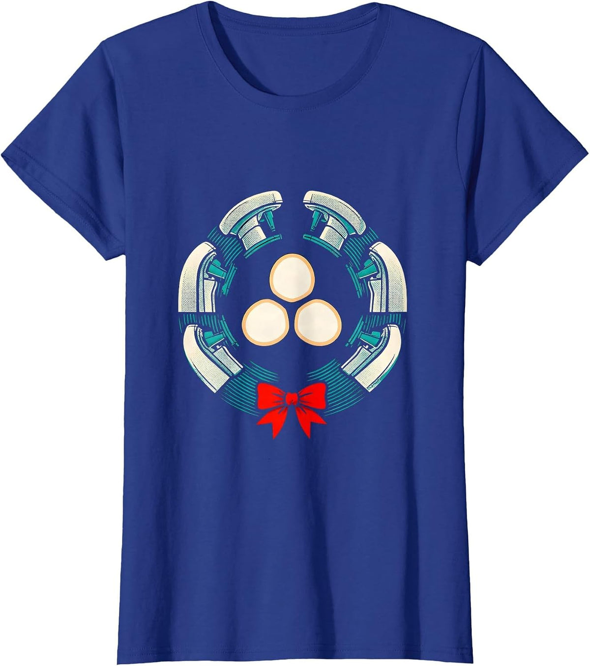Women's Radiotherapy Tech Christmas Badge Humor T-Shirt - Royal Blue