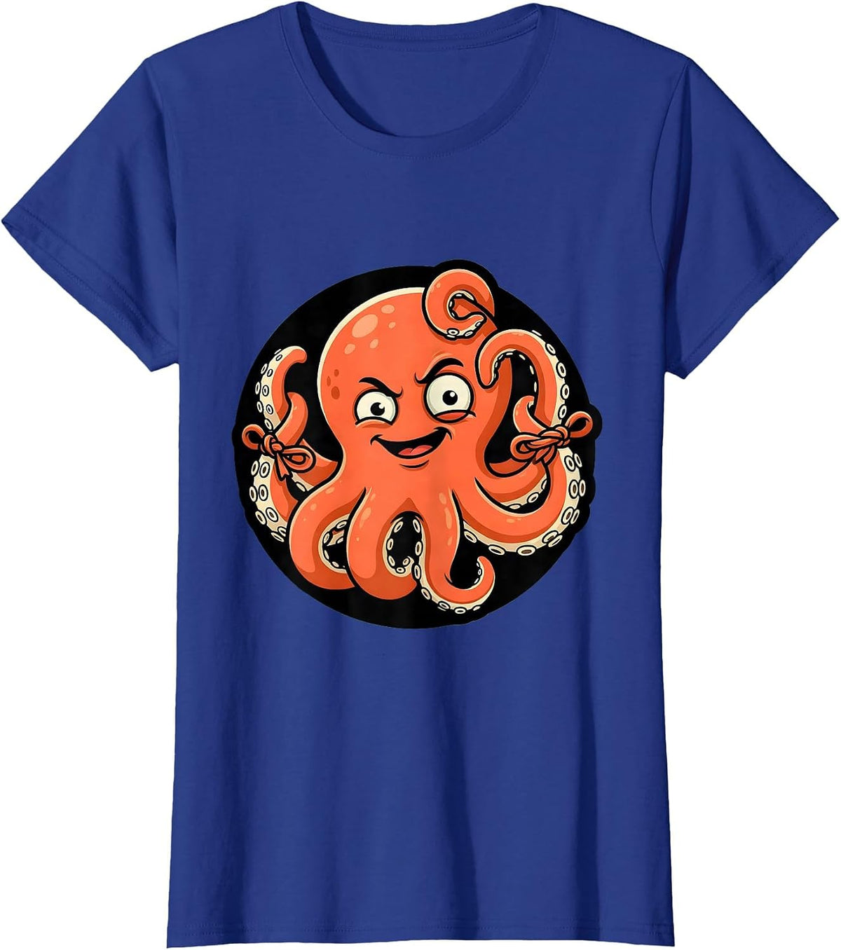 Women's Derpy Octopus Tangled in Its Own Tentacles T-Shirt - Royal Blue