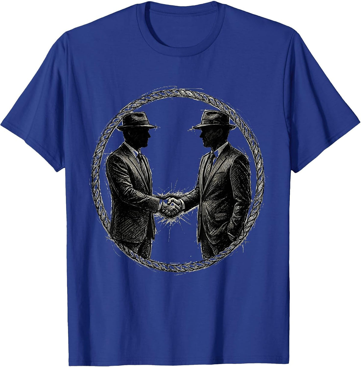 I Cant But I Know A Guy Shadowy Handshake T-Shirt - Royal Blue