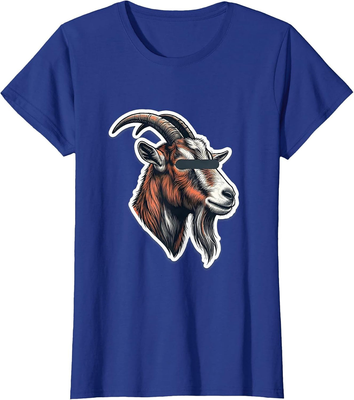 Women's Goat with Sunglasses Novelty Animal Humor T-Shirt - Royal Blue