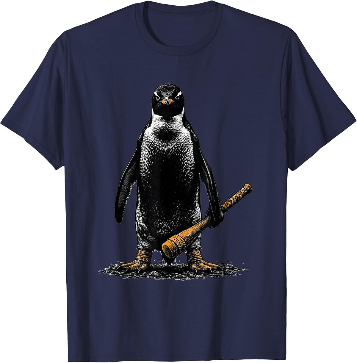 Flight Was Never An Option Tactical Penguin Meme Humor T-Shirt - Navy Blue