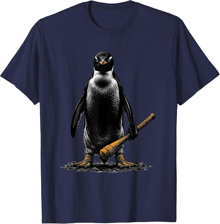 Flight Was Never An Option Tactical Penguin Meme Humor T-Shirt - Navy Blue