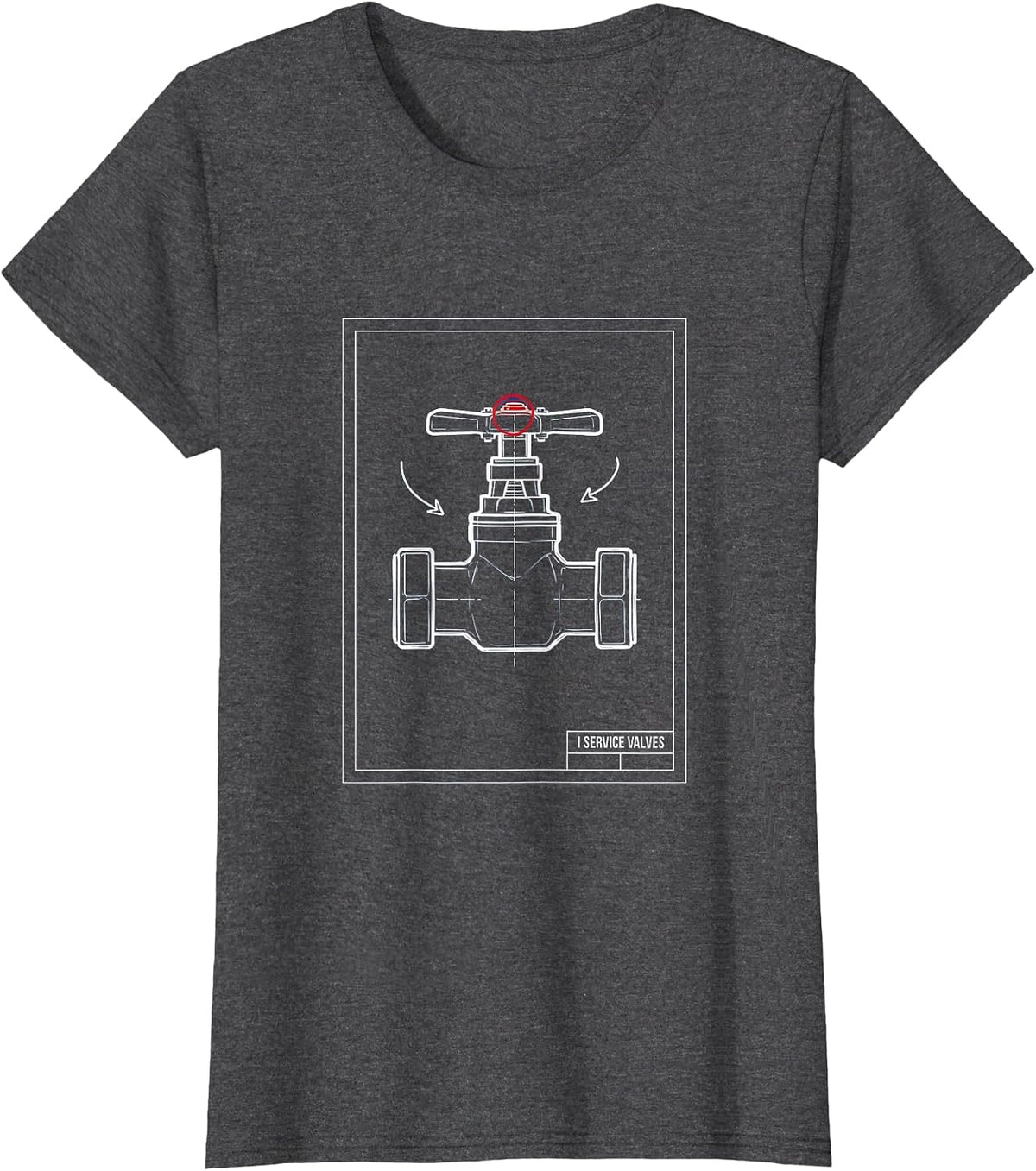 Women's I Service Valves Funny Plumber Dad Joke Gift Plumbing T-Shirt - Dark Heather Grey
