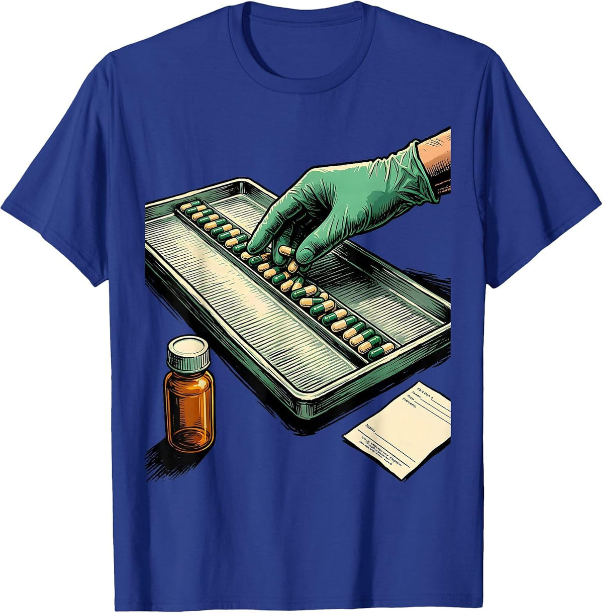 Pill Counting Tray Pharmacy Tech Occupational Humor T-Shirt - Royal Blue
