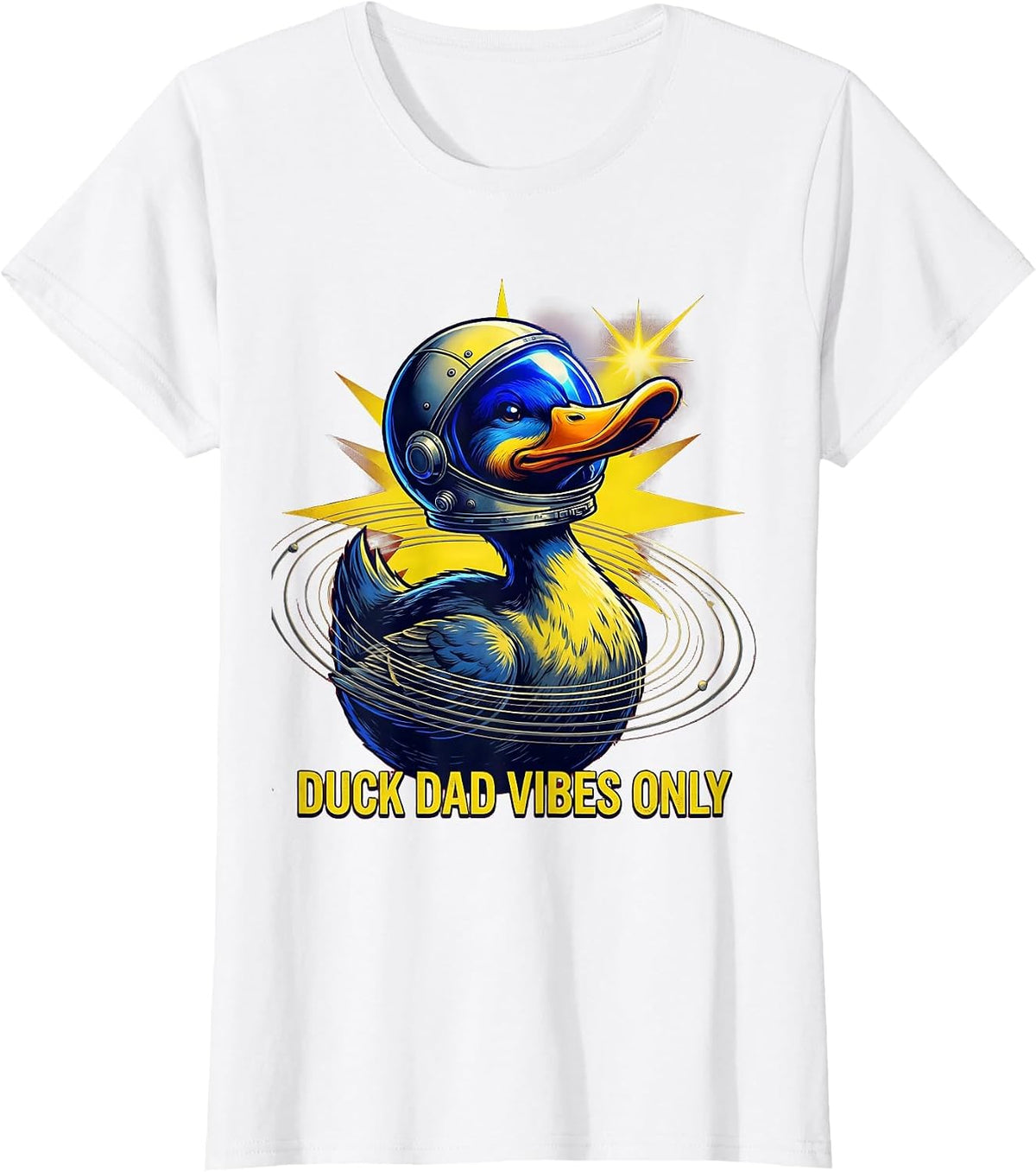 Women's Duck Dad Vibes Only Funny Duck Lover Design T-Shirt - White