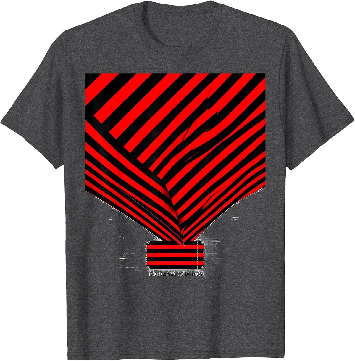 Men's Ticket Folds Twice, No Exceptions Funny Casino Gambling T-Shirt - Dark Heather Grey