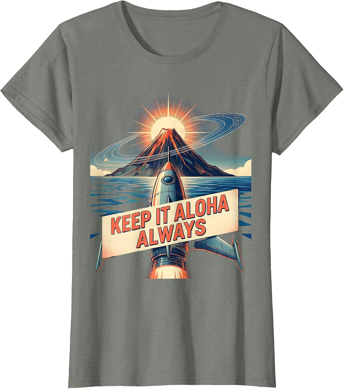 Keep It Aloha Always Hawaiian Spirit Design T-Shirt - Olive Heather
