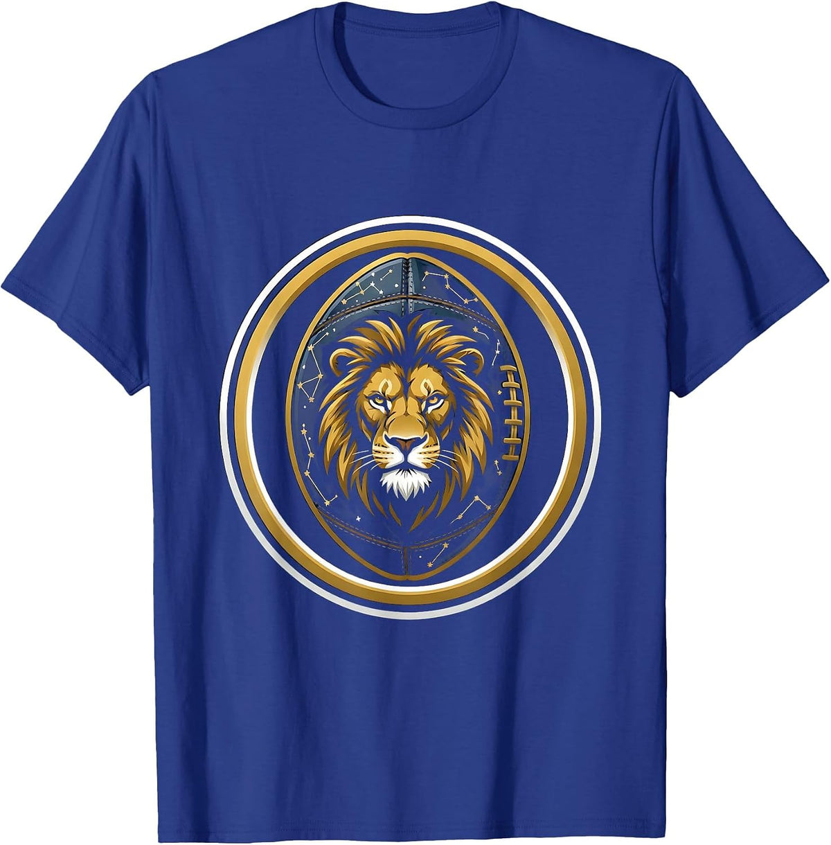 Football Constellation Star Map Graphic T-Shirt - Royal Blue