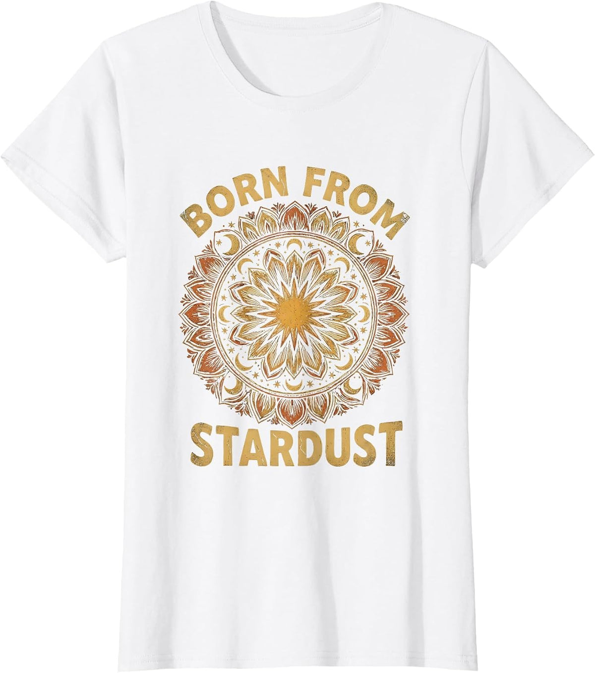 Born from Stardust Galaxy Space Design T-Shirt - White