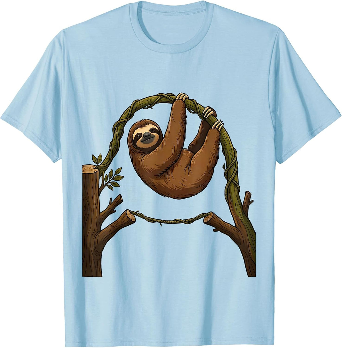 Men's Sloth Vine Chill Humor Novelty Gift T-Shirt - Baby Blue