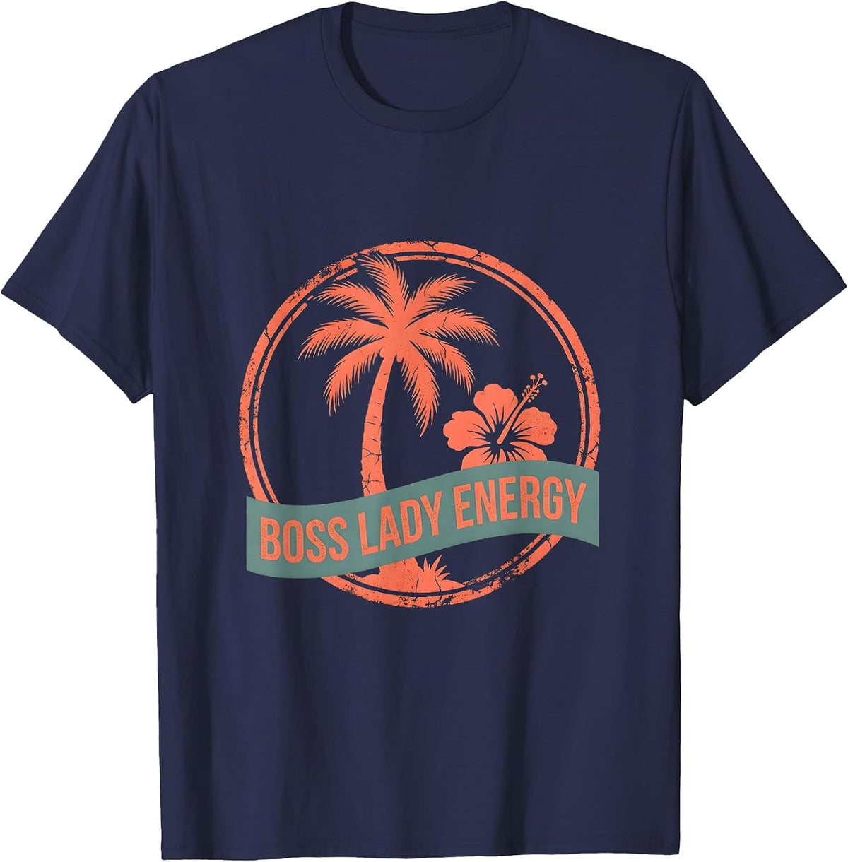 Boss Lady Energy Do It Lady Graphic Design T-Shirt - Navy Blue