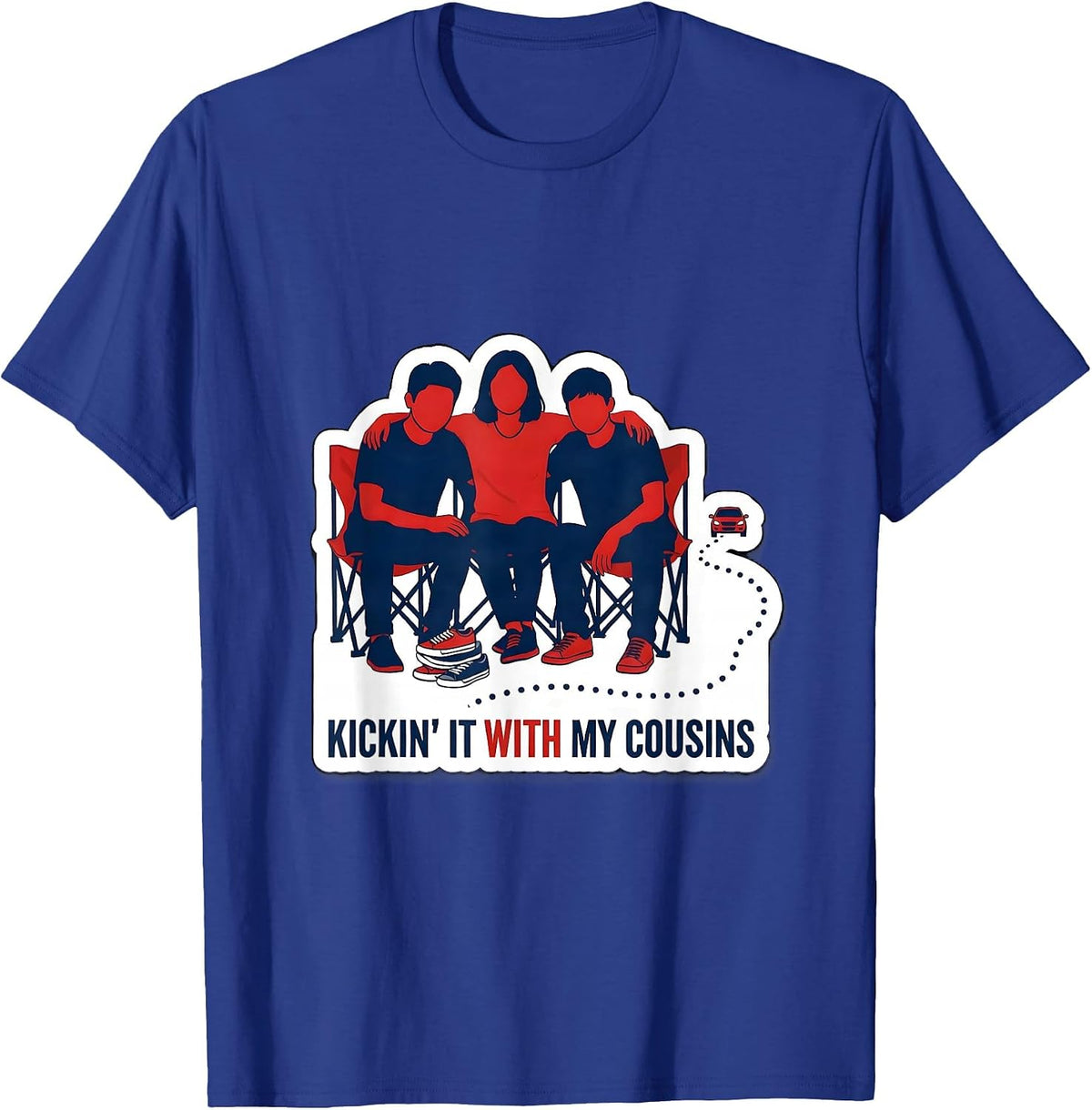 Kickin It With My Cousins Funny Family Reunion Matching T-Shirt - Royal Blue