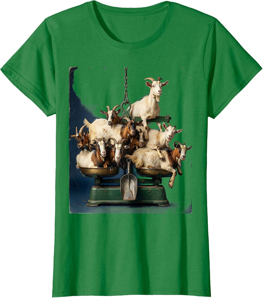 Women's Goat Herd Vintage Farm Animal Humor Farmer T-Shirt - Kelly Green