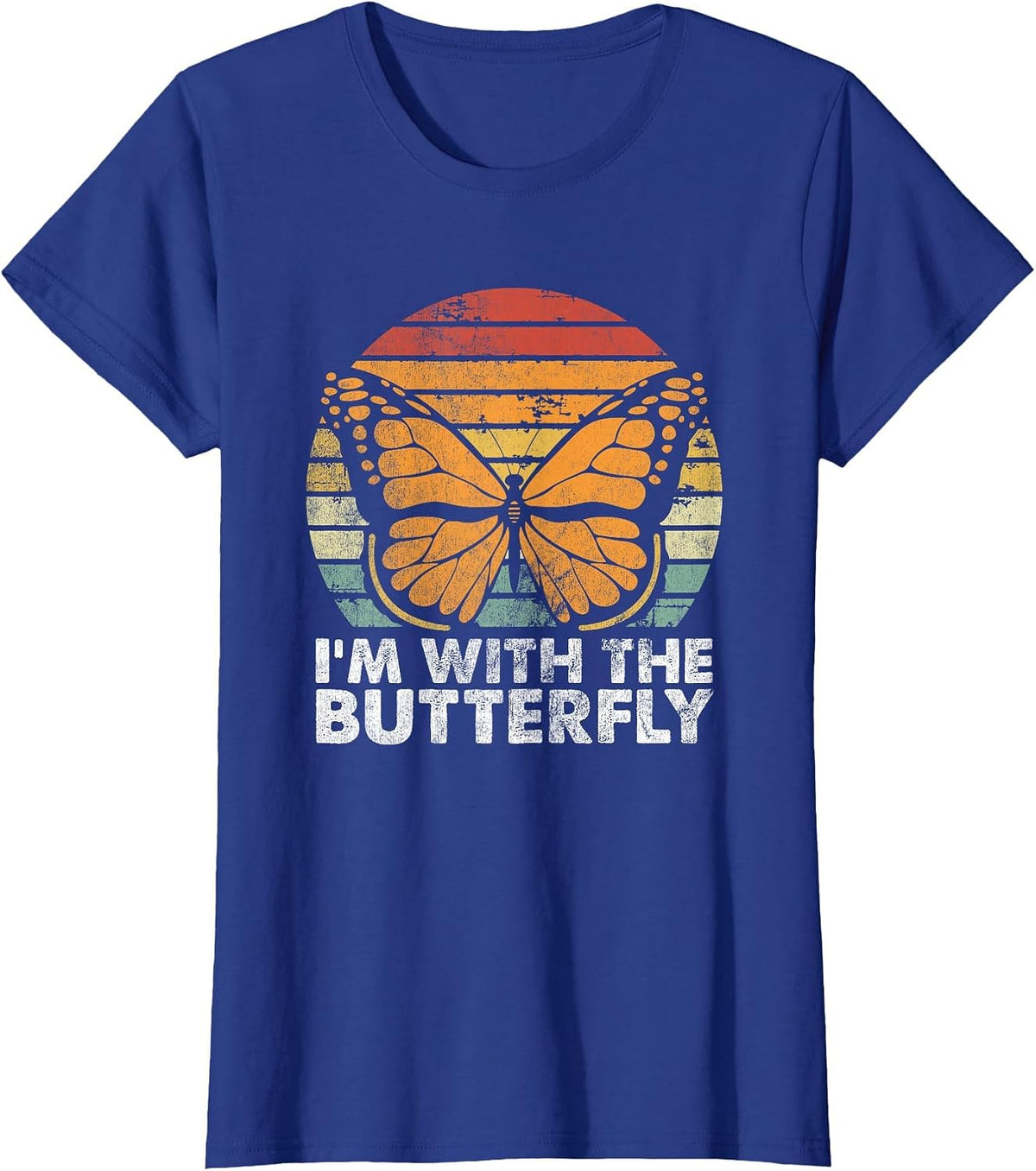 I'm with Butterfly Halloween Costume Matching Couples Party T-Shirt - Royal Blue