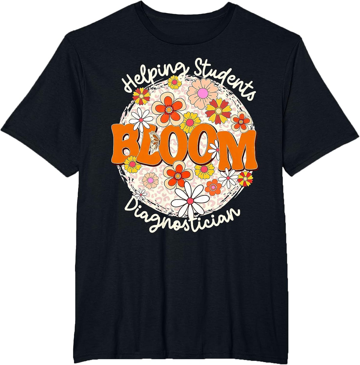 Floral Diagnostician Educational DIAG School Psychologist T-Shirt - Black