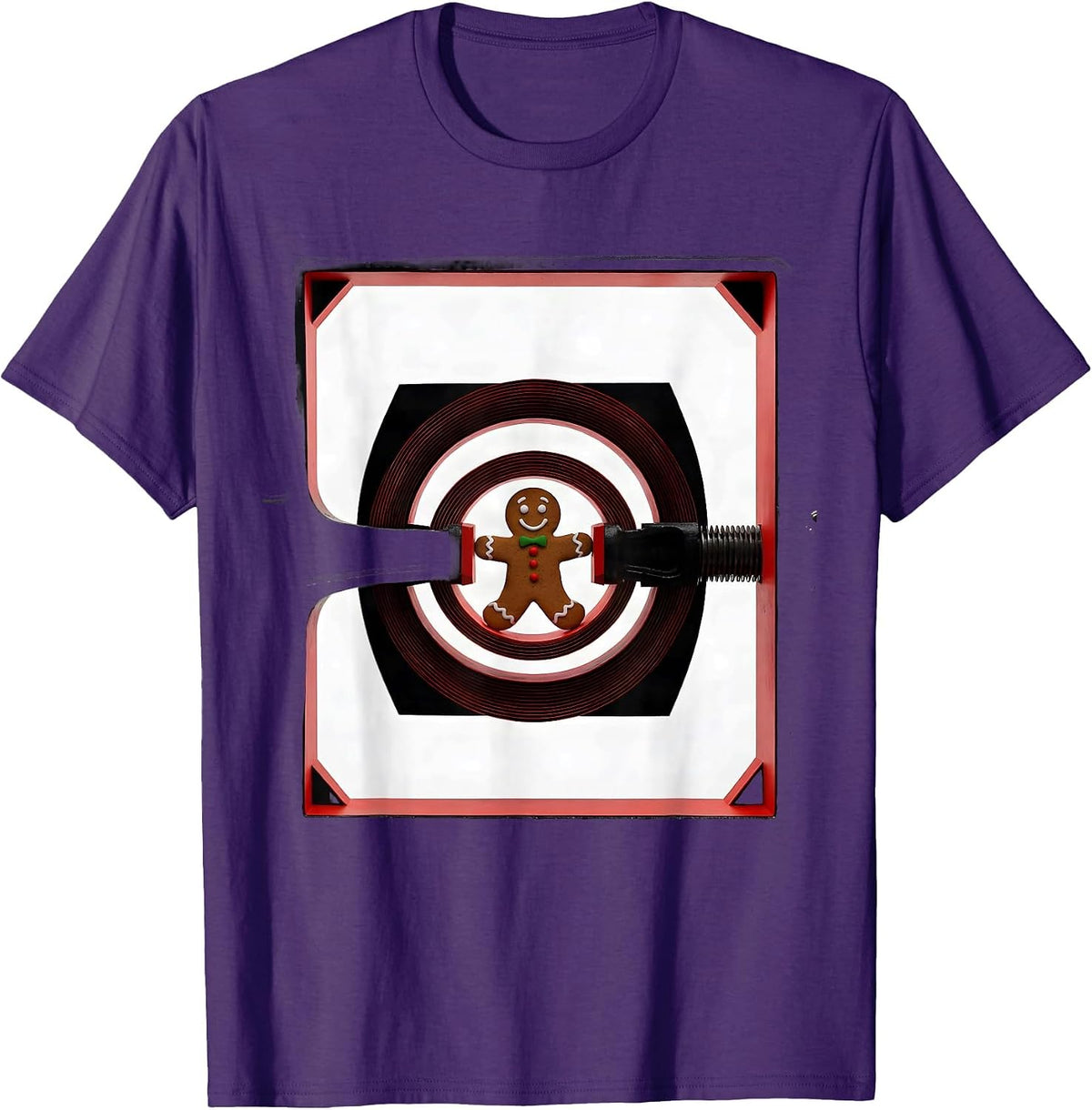 Men's Gingerbread Radiology Tech Geometric Christmas Humor T-Shirt - Purple