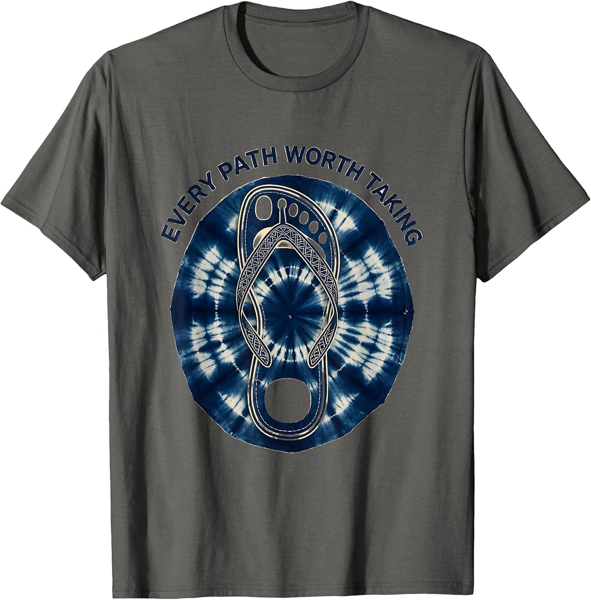 Every Path Worth Taking Outdoor Adventure Sandal T-Shirt - Asphalt Grey