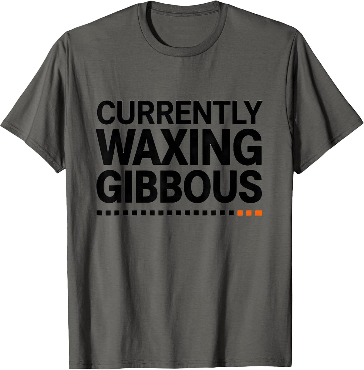 Men's Currently Waxing Gibbous Retro Astronomy Celestial Moon T-Shirt - Asphalt Grey