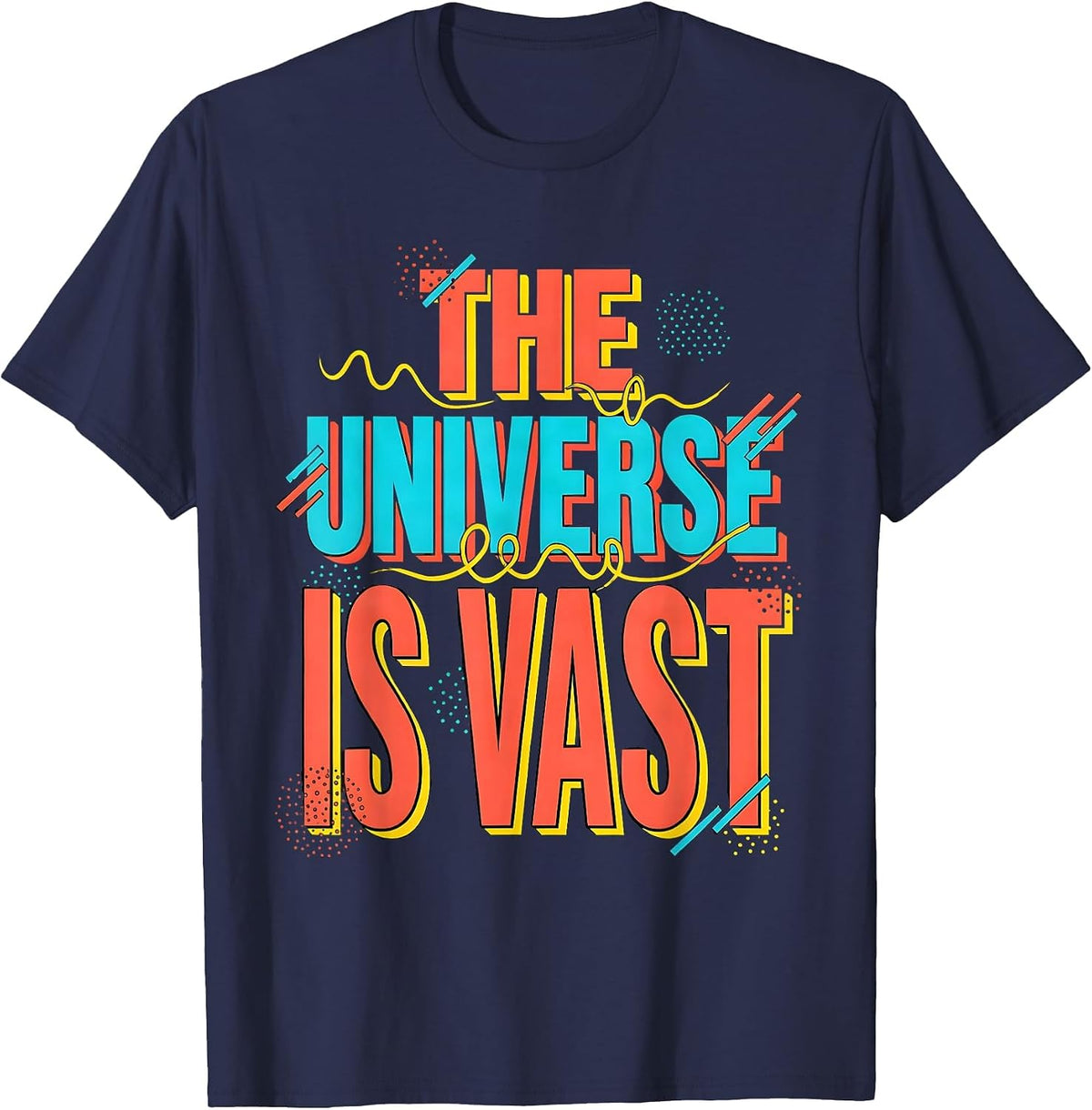 Men's The Universe Is Vast Cosmic Space Design T-Shirt - Navy Blue