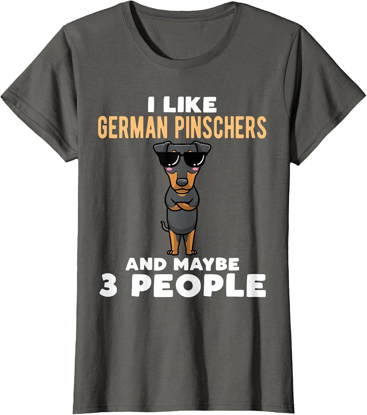 German Pinscher Dog Deutscher Pinscher T-Shirt - Asphalt Grey