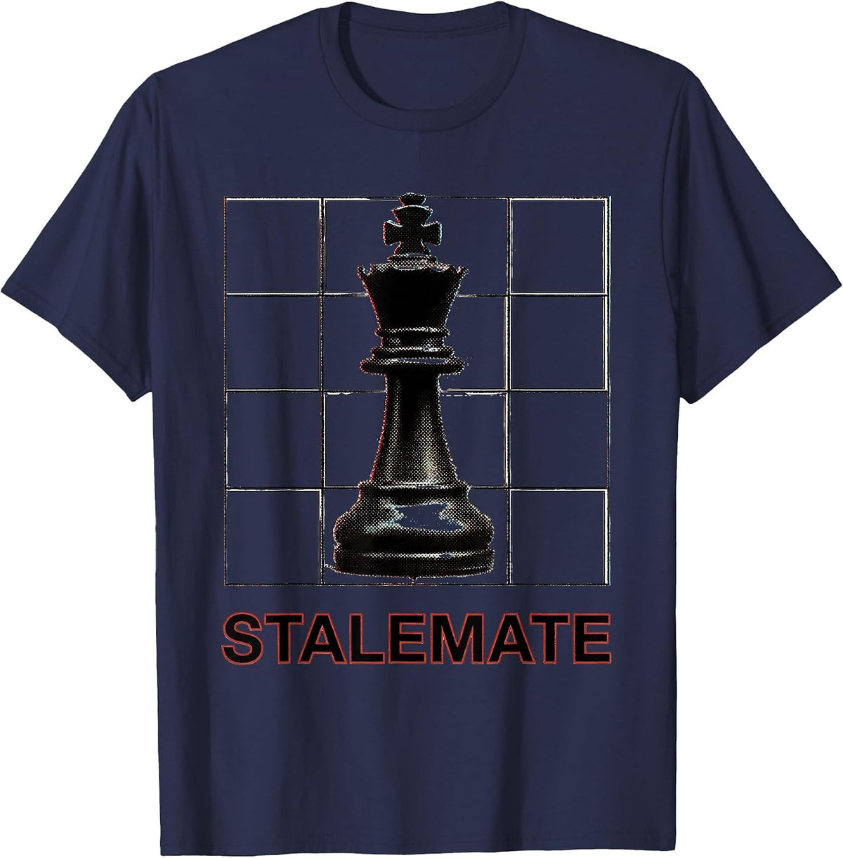 Men's Stalemate Funny Chess Player Board Game Lover Gift T-Shirt - Navy Blue