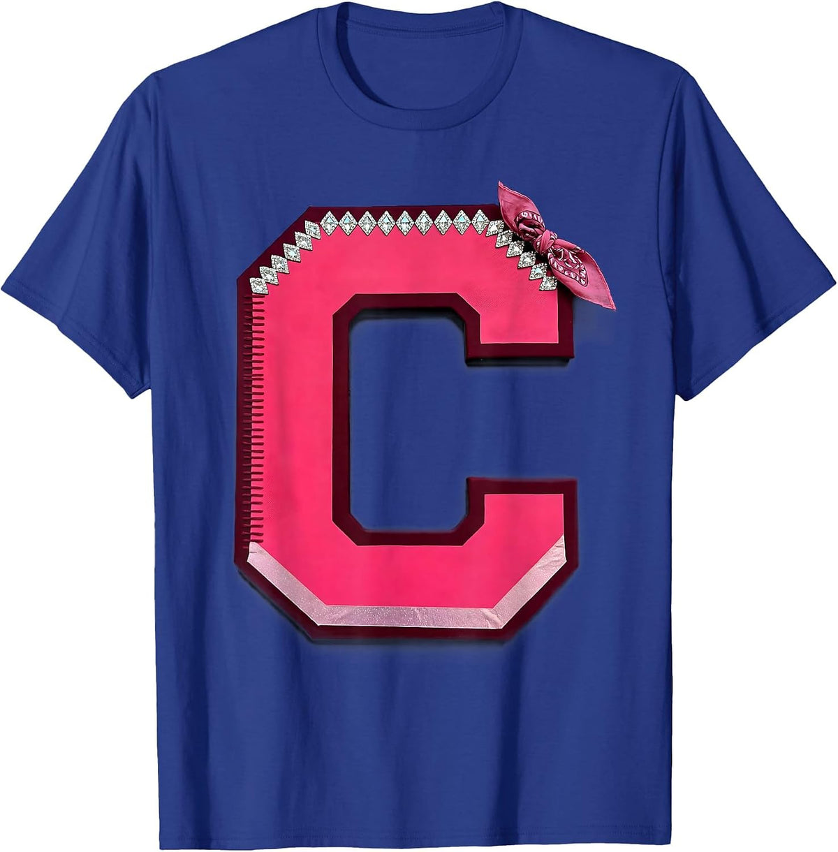 Pink Cowgirl Horse with Pink Bandana Illustration T-Shirt - Royal Blue