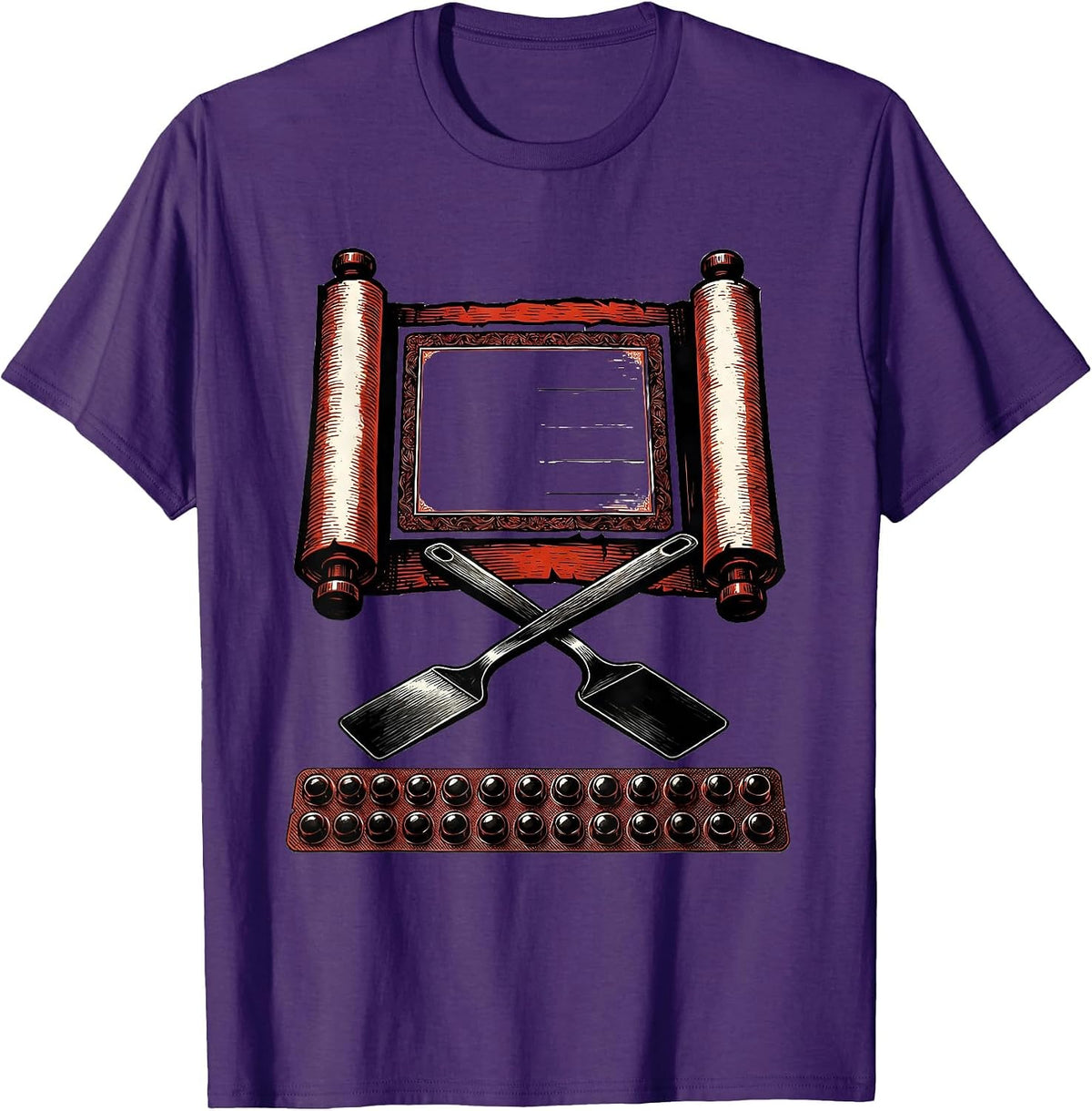 Men's Pharmacy Tech Scroll Counting Tray Stencil Graphic T-Shirt - Purple
