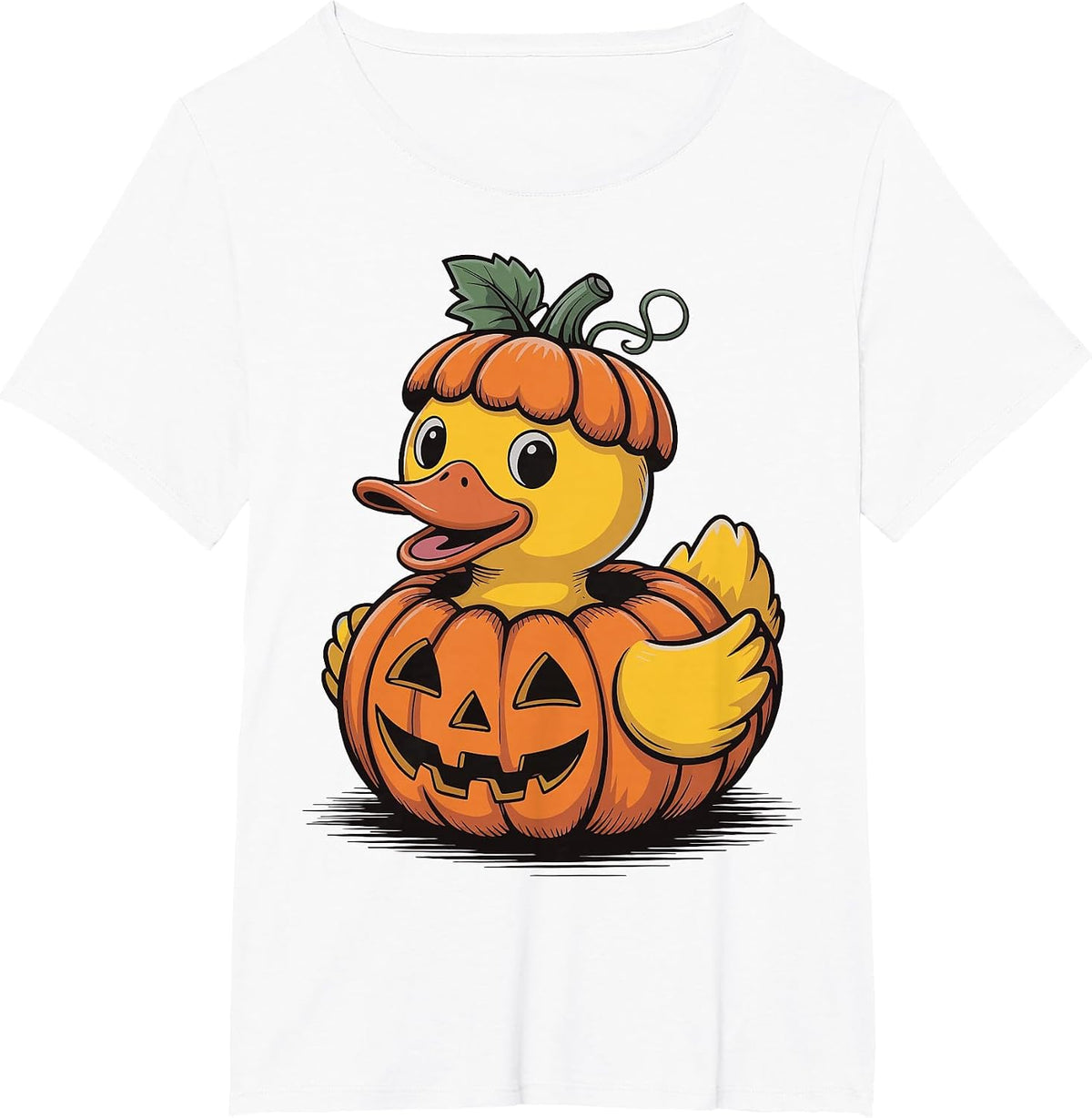 Rubber Duck Pumpkin Halloween T-Shirt - White