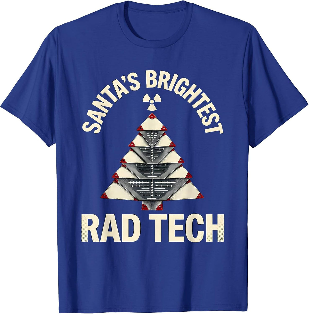 Men's Santa's Brightest Rad Tech Funny Radiology Tech Christmas T-Shirt - Royal Blue