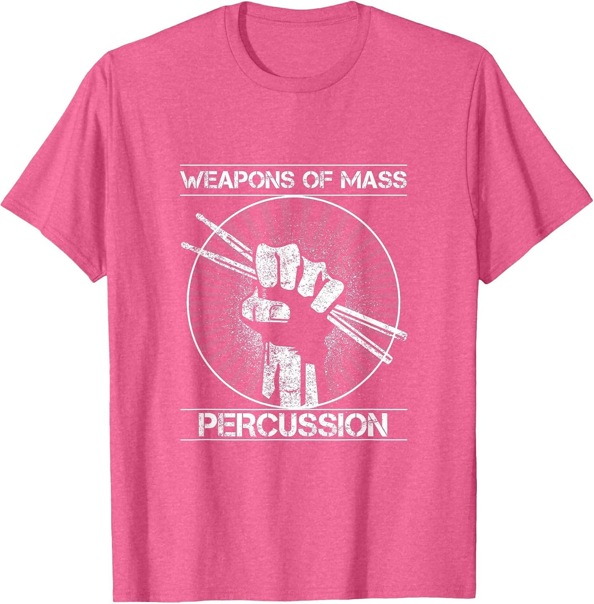 Drummers Weapons of Mass Percussion Funny Drum Stick T-Shirt T-Shirt - Pink Heather