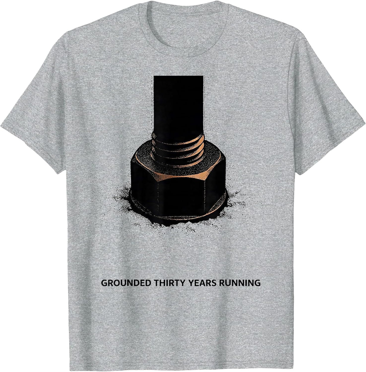 Men's Grounded Thirty Years Running Funny Electrician Gift T-Shirt - Heather Grey