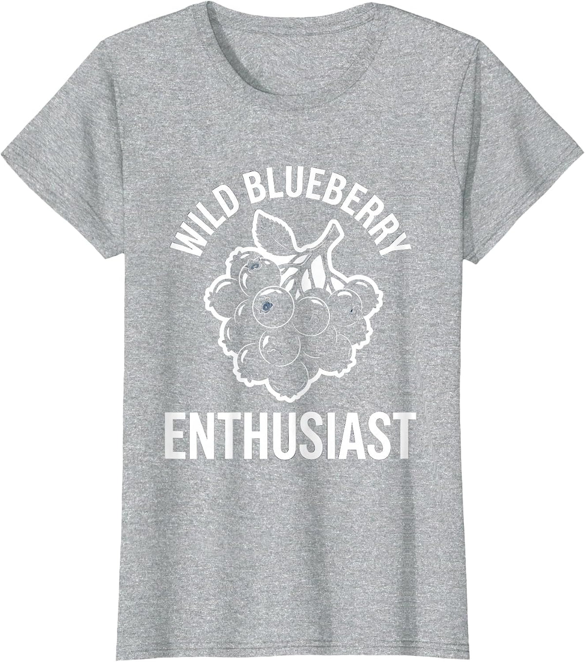 Women's Wild Blueberry Enthusiast Red White and Blueberries T-Shirt - Heather Grey