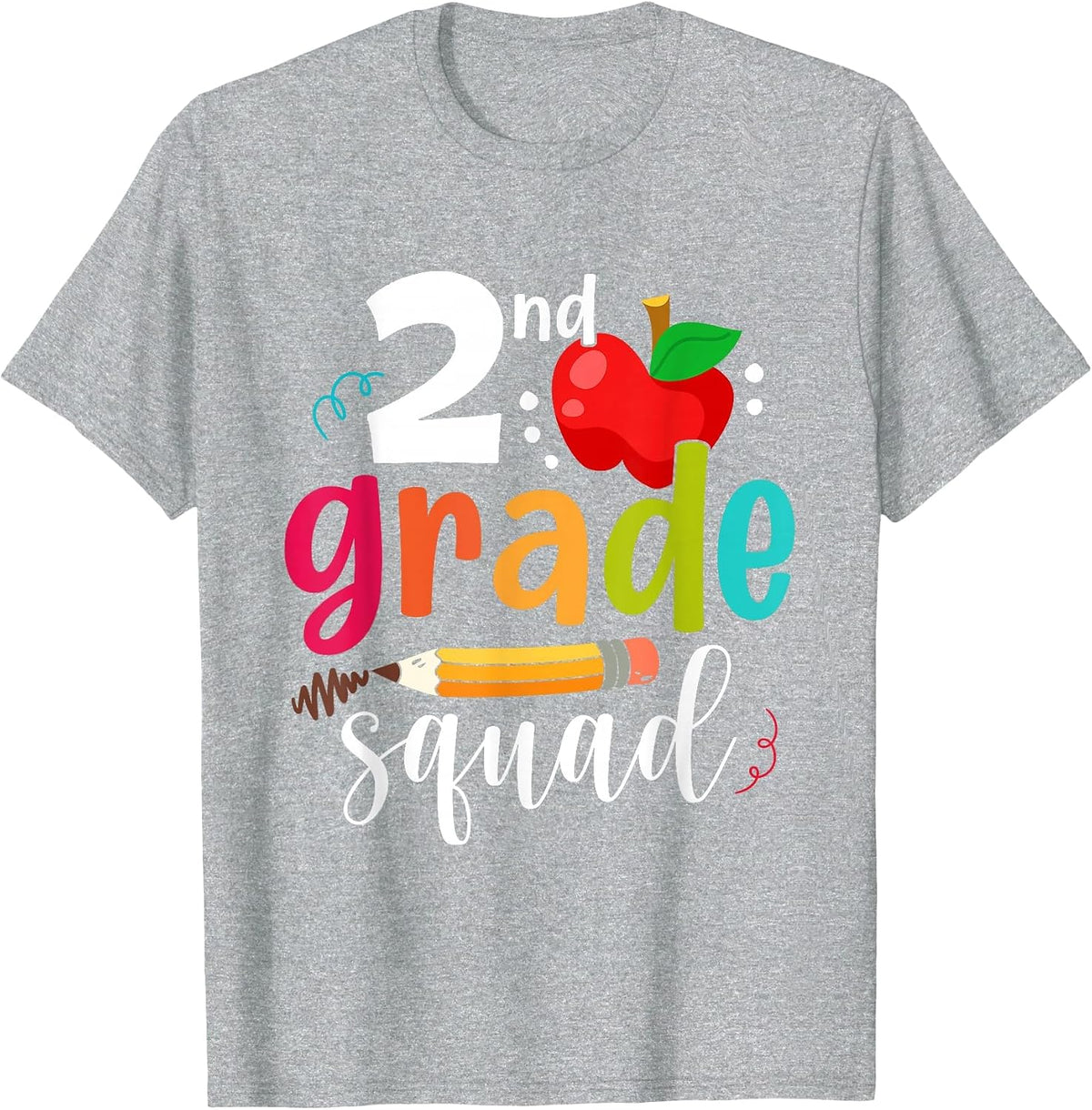Second Grade Squad Funny Back to School 2nd Graders Teachers T-Shirt - Heather Grey