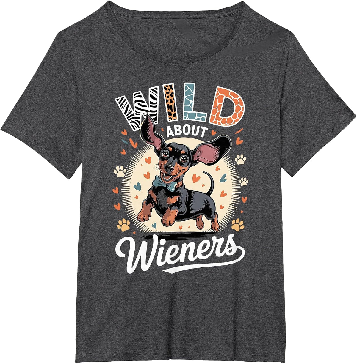 Wild About Weiner Dogs Wiener Dachshund T-Shirt - Dark Heather Grey
