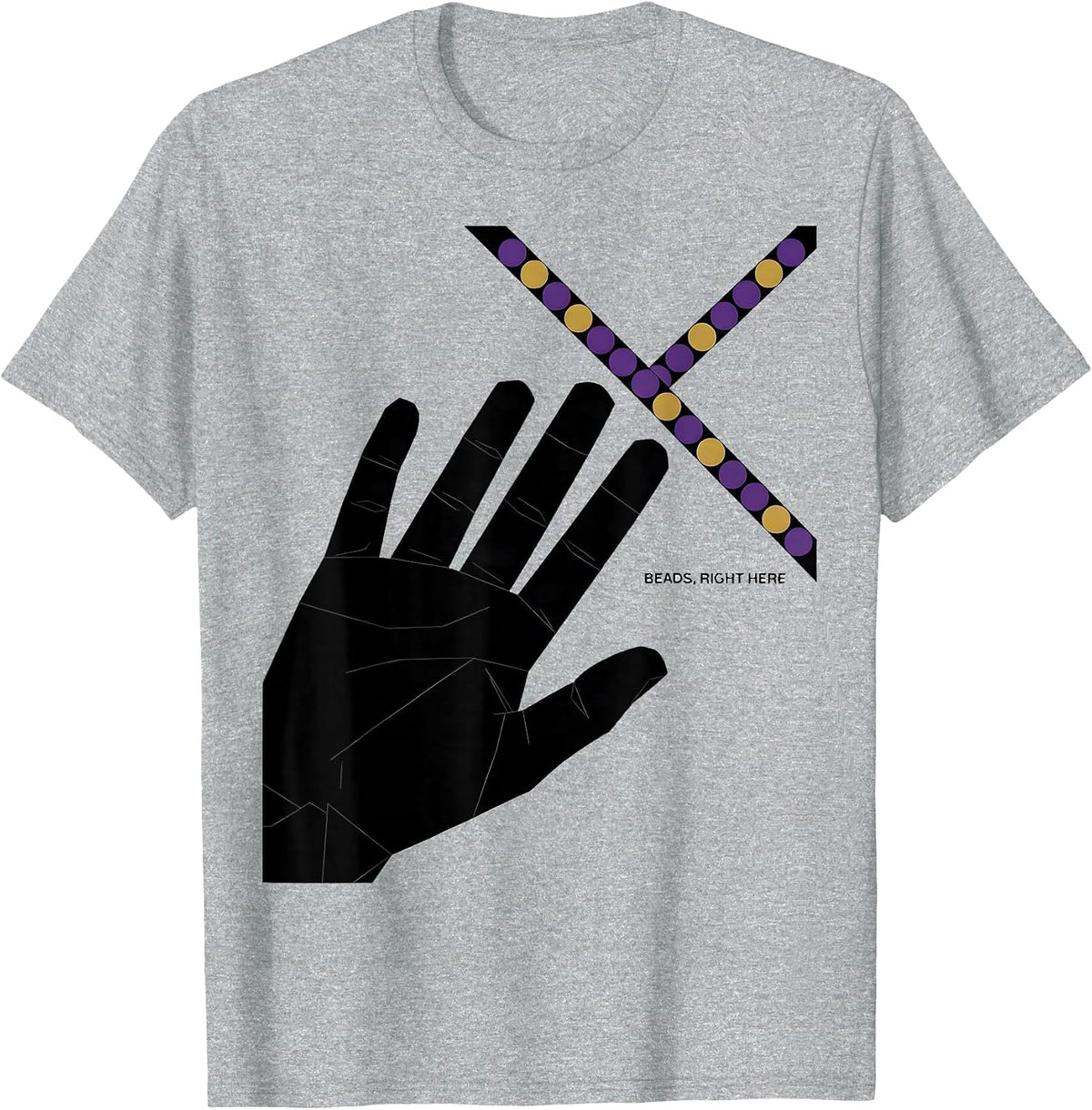 Men's Beads Right Here Swiss International Mardi Gras Carnival T-Shirt - Heather Grey