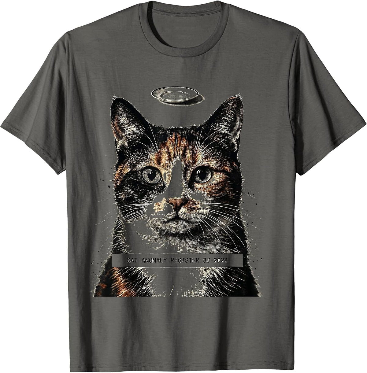 Cat Anomaly Register 3J-2022 Funny Cat UFO Abduction Gift T-Shirt - Asphalt Grey