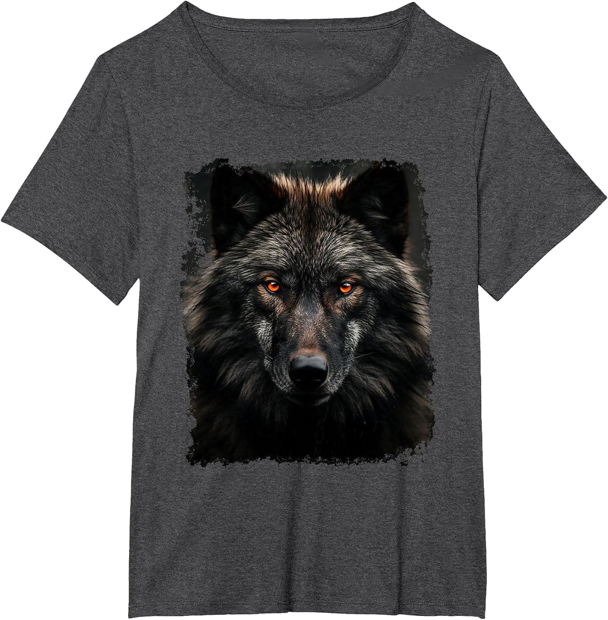Black Wolf T-Shirt - Dark Heather Grey