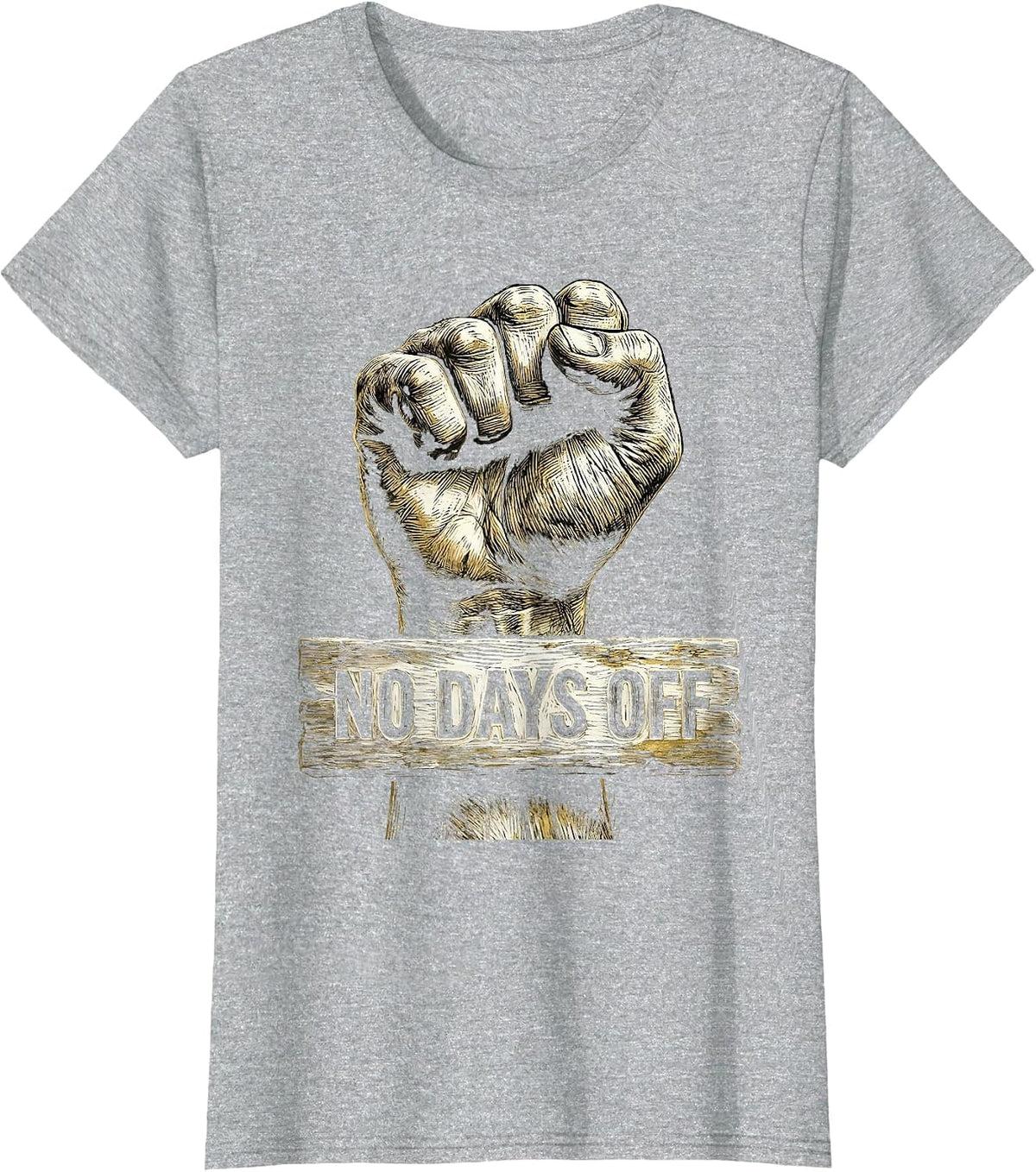 No Days Off Boss Hustle Graphic Design T-Shirt - Heather Grey