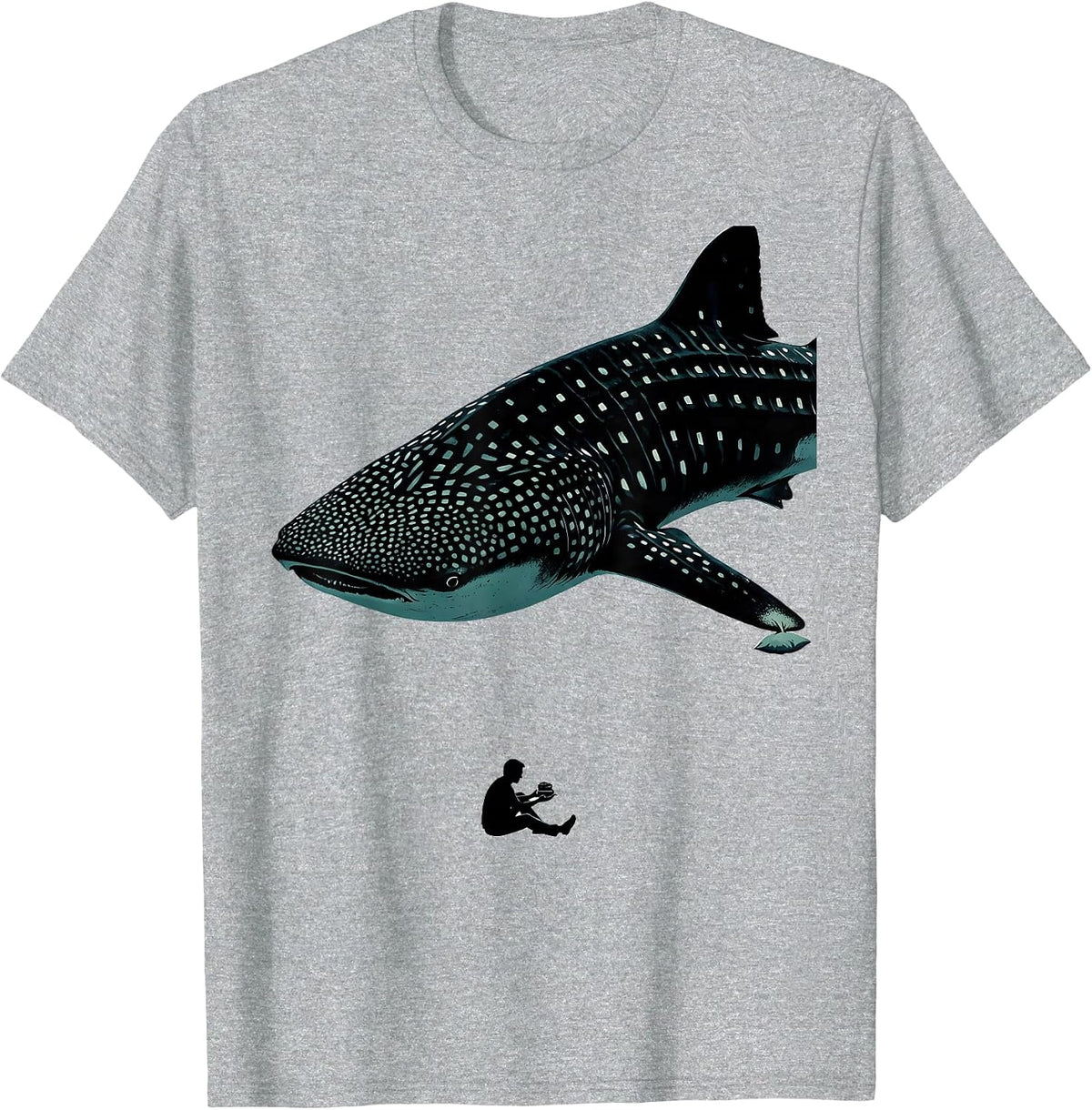 Men's Whale Shark Minimalist Marine Wildlife Humor Gift T-Shirt - Heather Grey