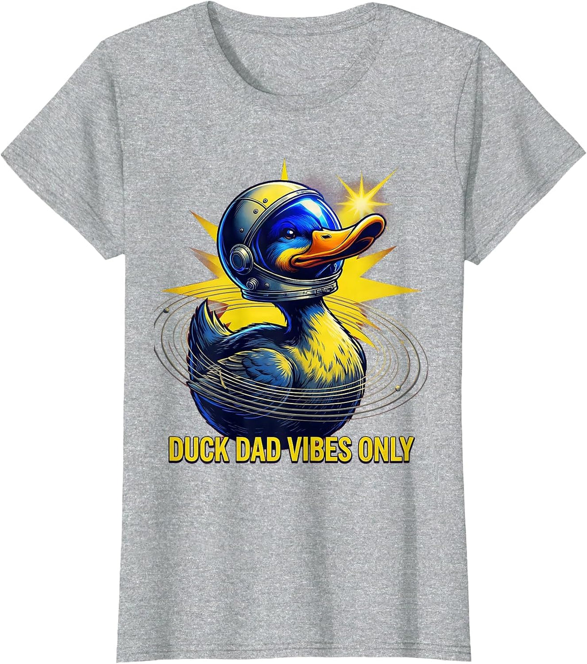 Women's Duck Dad Vibes Only Funny Duck Lover Design T-Shirt - Heather Grey