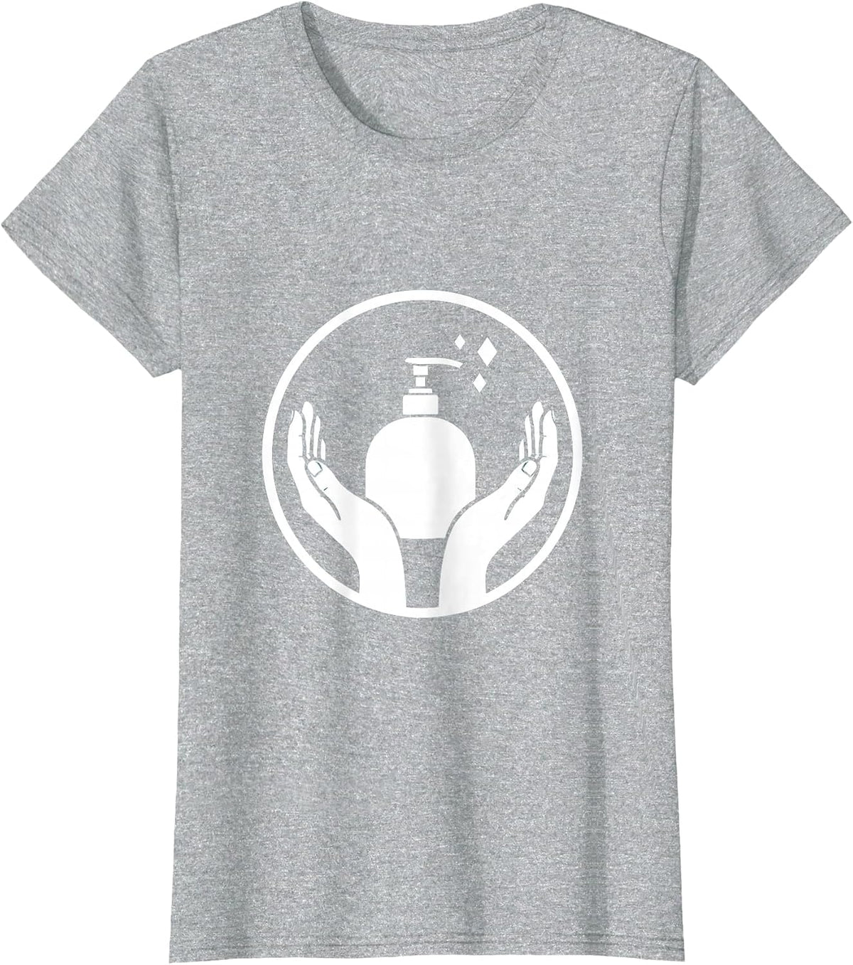 Women's School Nurse Hand Sanitizer Graphic Design T-Shirt - Heather Grey