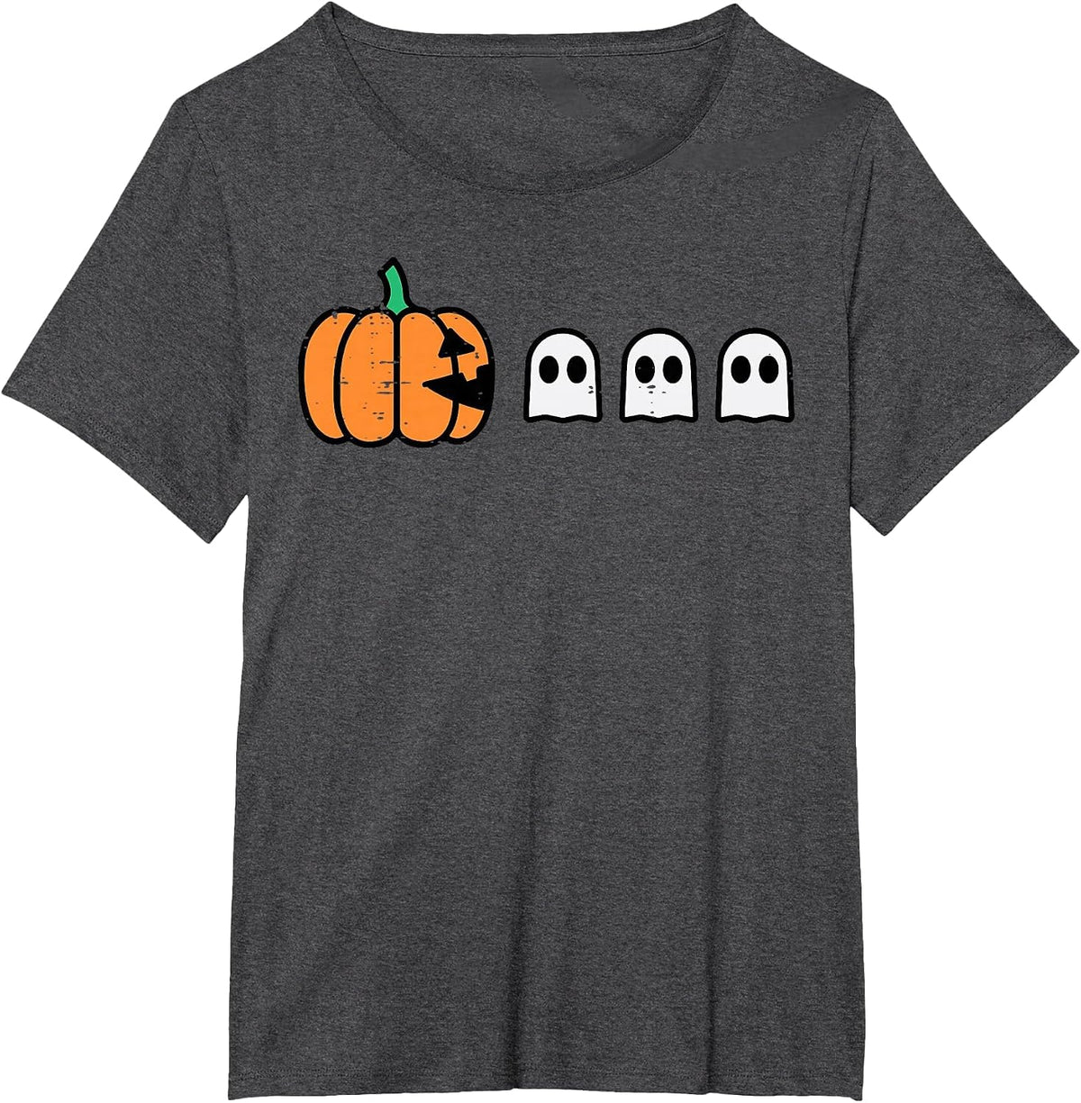 Halloween Gamer Pumpkin Eating Ghost Costume Men Boys Kids T-Shirt - Dark Heather Grey
