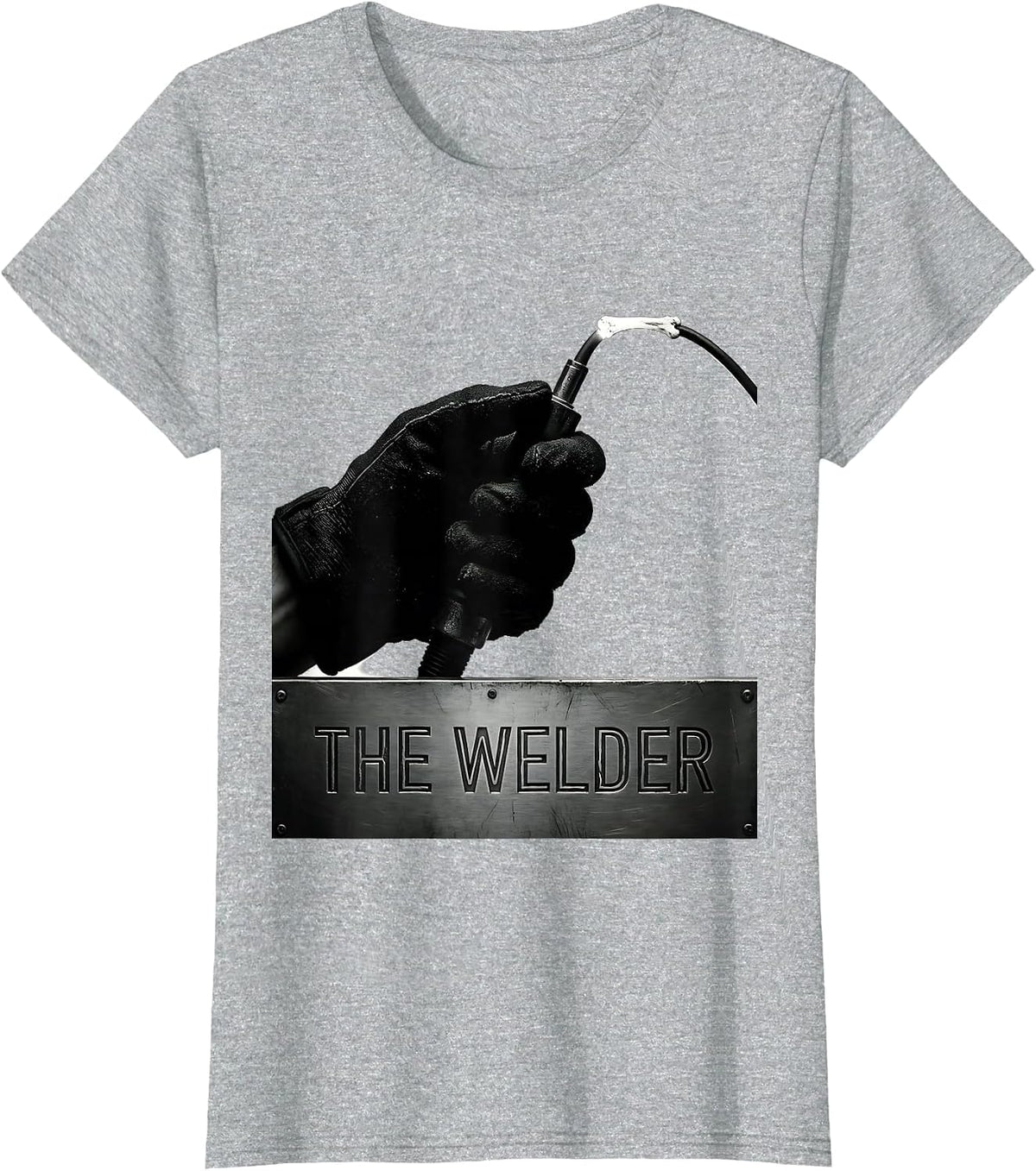 Women's THE WELDER Funny Welder Metal Worker Trade Humor Gift T-Shirt - Heather Grey