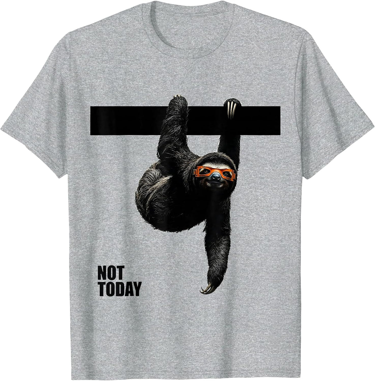 Men's Not Today Funny Sloth Lover Slow-Pace Humor T-Shirt - Heather Grey