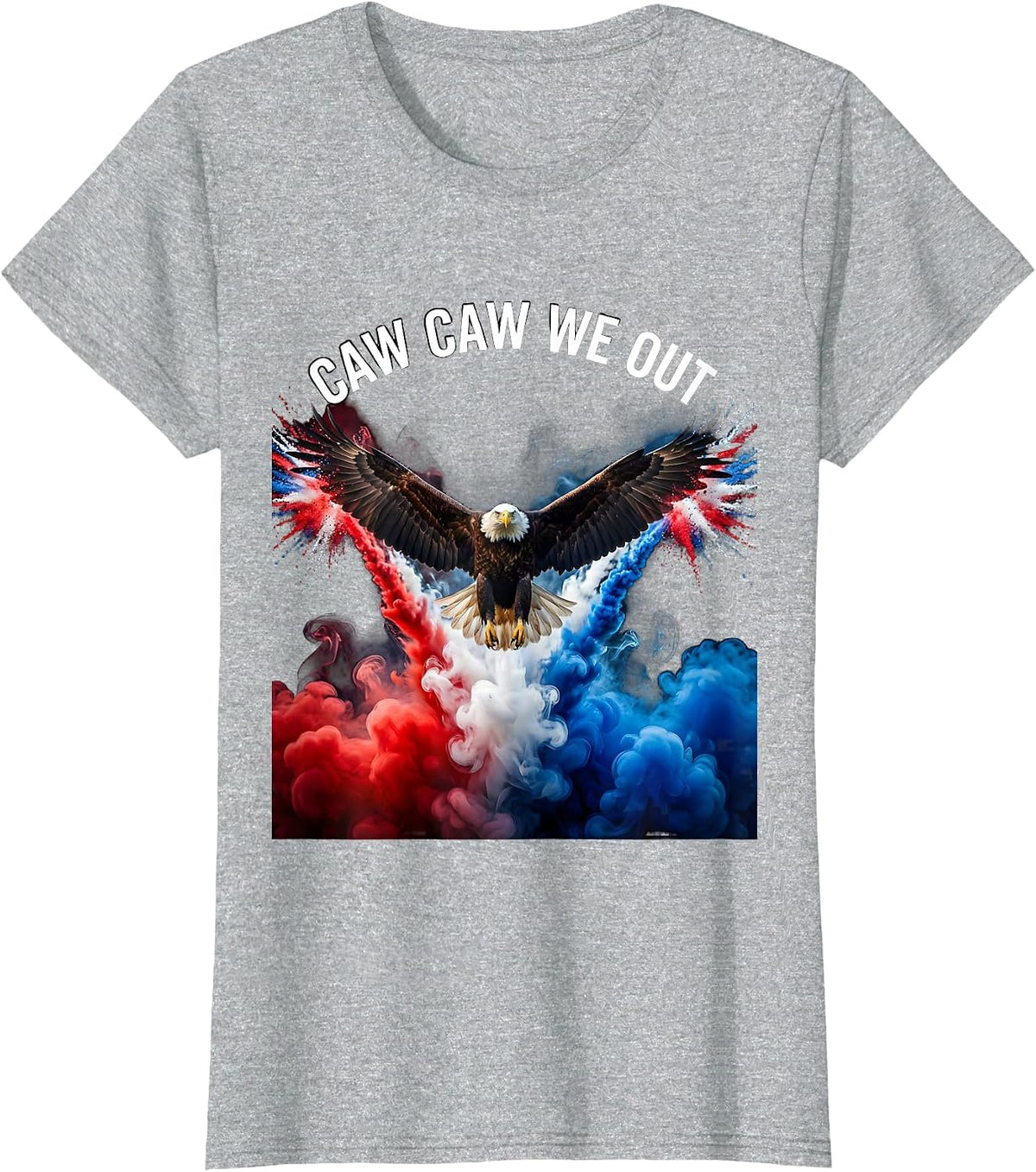 Women's Caw Caw We Out Funny Crow Bird Design T-Shirt - Heather Grey