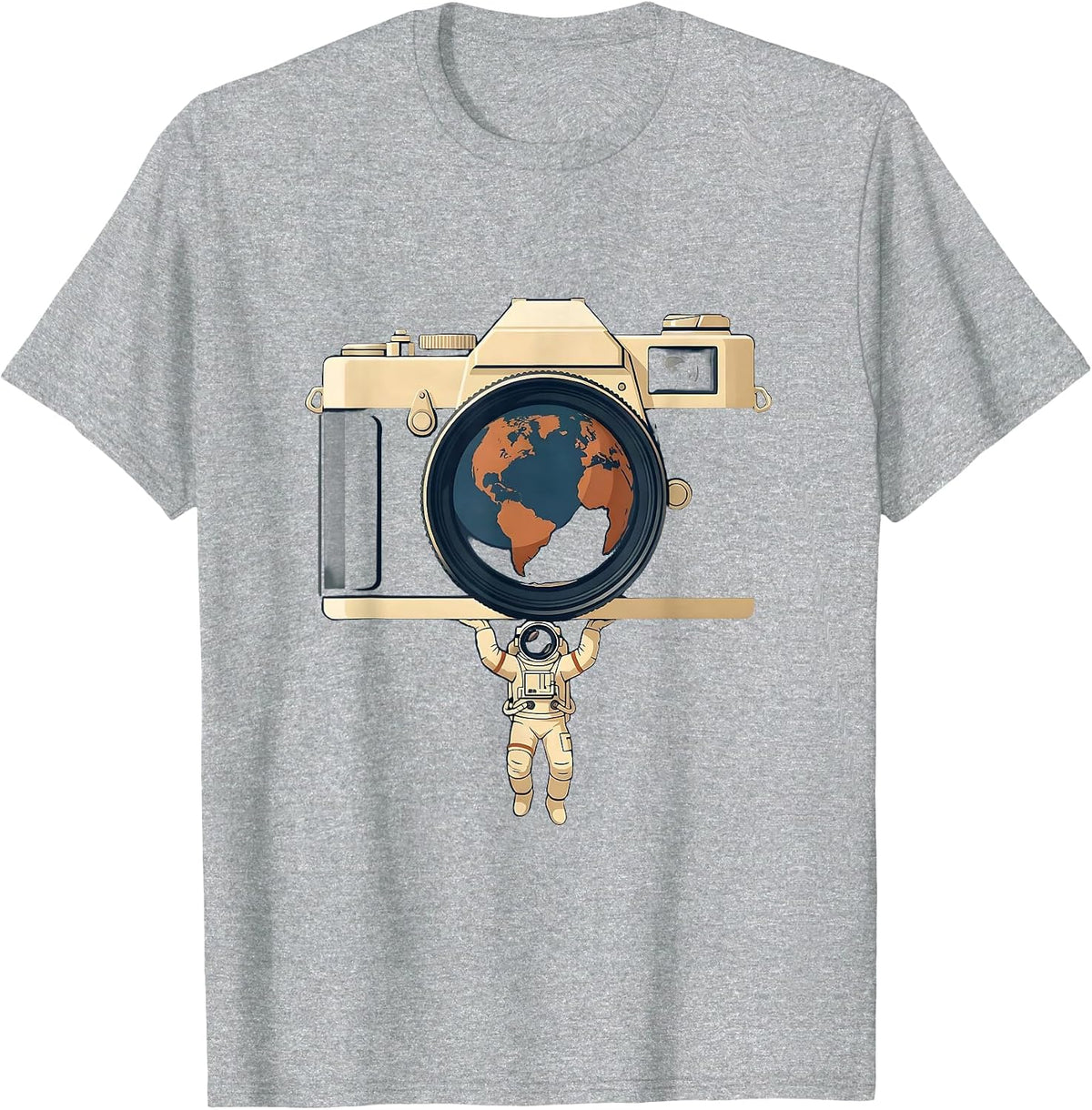Men's Astronaut Photographer Floating in Orbit T-Shirt - Heather Grey