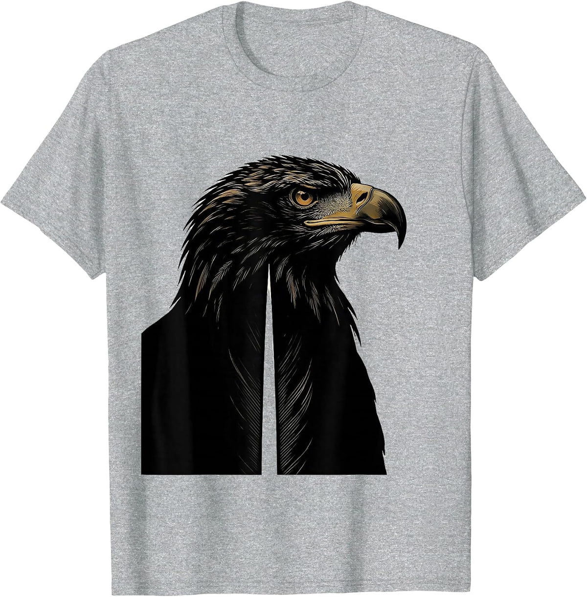 Men's Bald Eagle Minimalist Faith Mascot Pride T-Shirt - Heather Grey